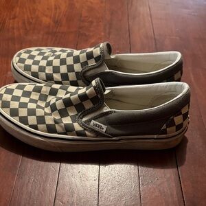 Vans Black and White Checkerboard Slip-Ons